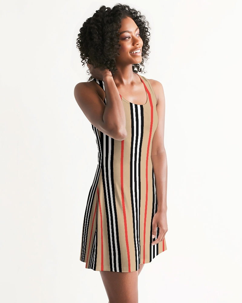 Stripes Women's All-Over Print Racerback Dress