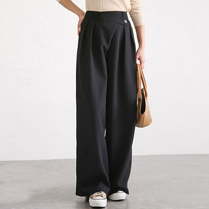 Irregular Belt Design Wide Leg Pants