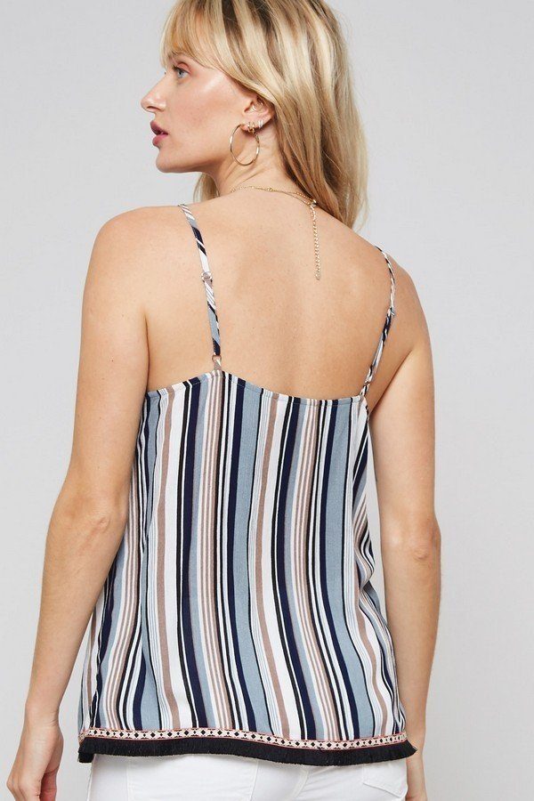 A Multi Stripes Camisole Top