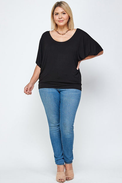 Solid Knit Top, With A Flowy Silhouette