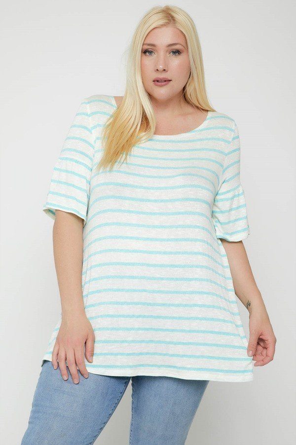 Striped Tunic, Featuring Flattering Flared Sleeve