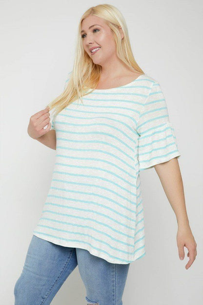 Striped Tunic, Featuring Flattering Flared Sleeve