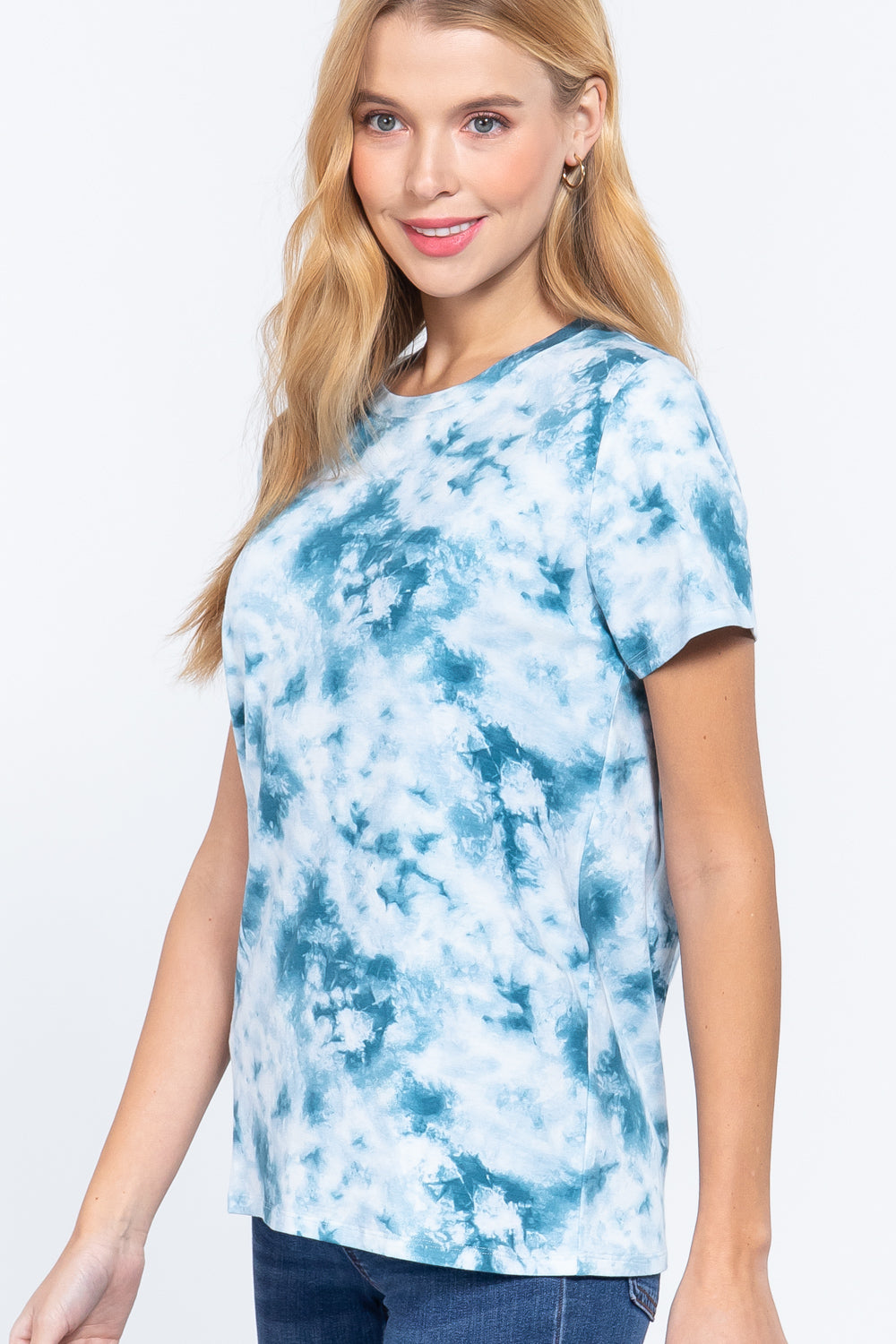 Short Slv Tie-dye Cotton Jersey Top