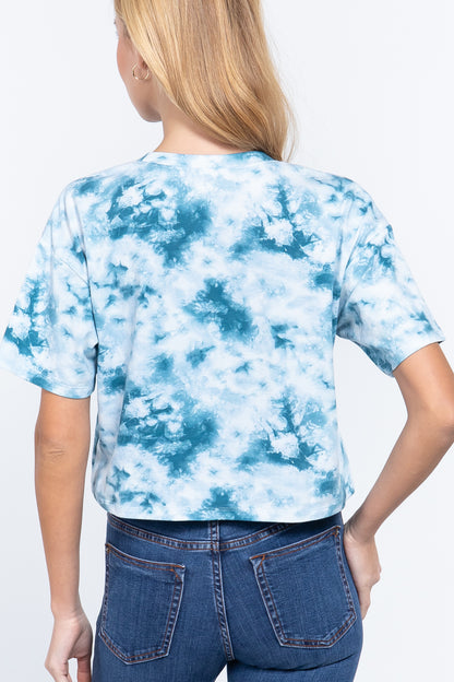 Tie-dye Cotton Jersey Crop Top