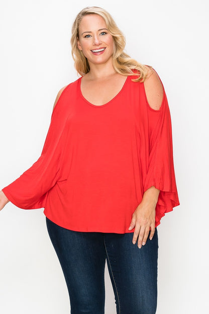 Solid Top Featuring Kimono Style Sleeves