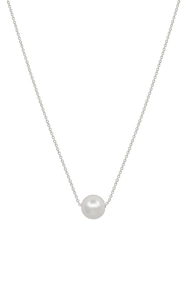 Metal Chain Pearl Pendant Necklace