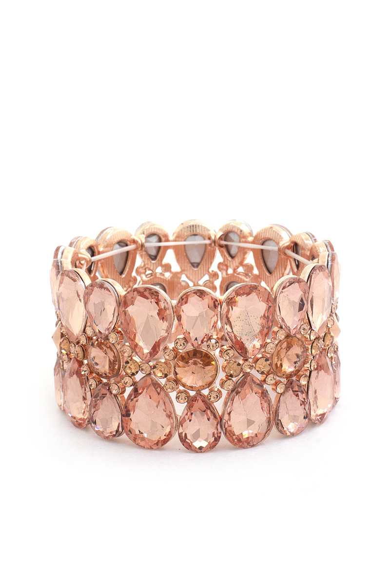 Pulsera de diamantes de imitación con patrón de lágrima