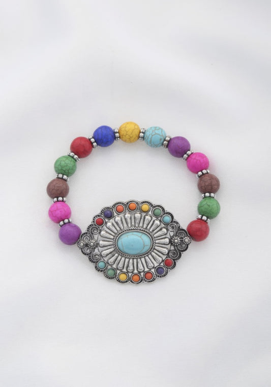 Pulsera con cuentas de concho occidental Rodeo