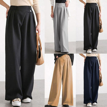 Irregular Belt Design Wide Leg Pants