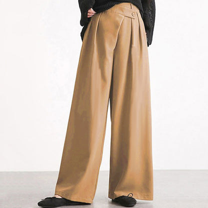 Irregular Belt Design Wide Leg Pants