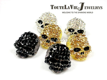 Brand Skull Rings for Men Rock Punk Unisex Crystal Black/Gold Color Biker Ring Male Fashion Jewelry Wholesale