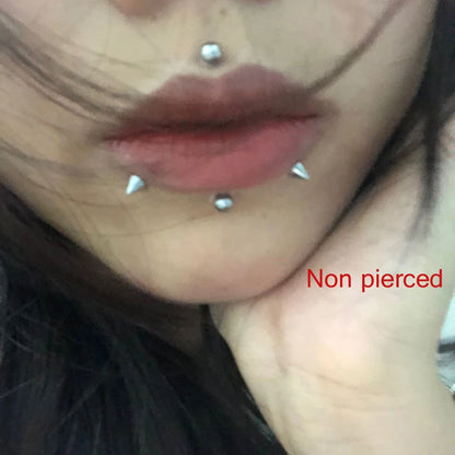 New Arrival Fake Lip Ring Stud Fake Nose Ring Eyebow Ring Dimple Sticker Face Piercing Body Jewelry Stainless Steel 20PCs Ball