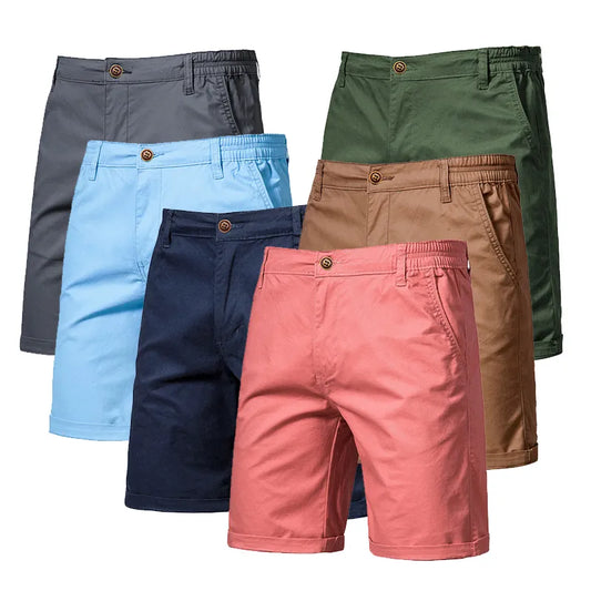 Pantalones cortos de negocios informales de verano para hombre Pantalones cortos de algodón sólido