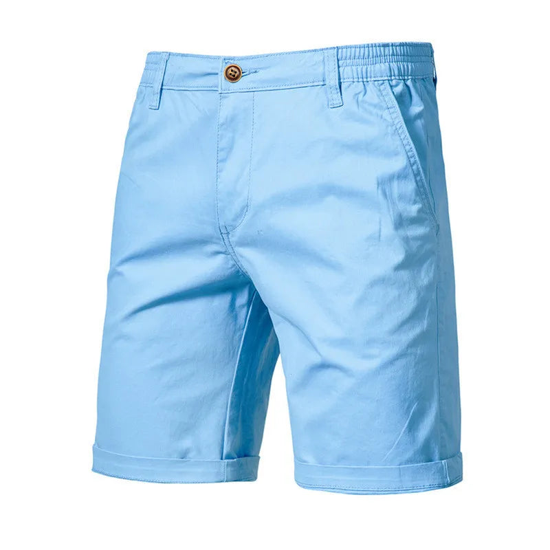 Pantalones cortos de negocios informales de verano para hombre Pantalones cortos de algodón sólido