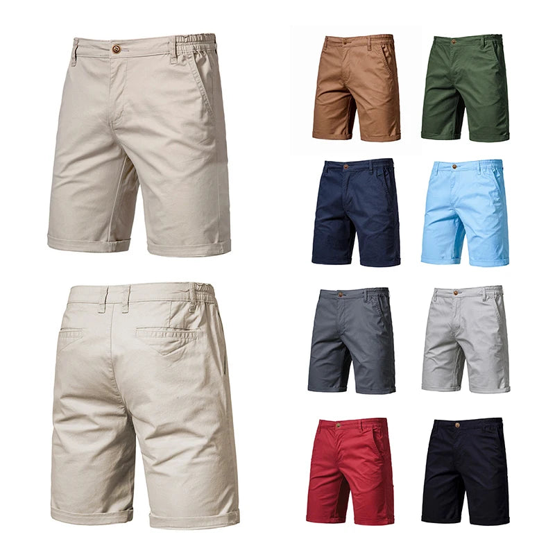 Pantalones cortos de negocios informales de verano para hombre Pantalones cortos de algodón sólido