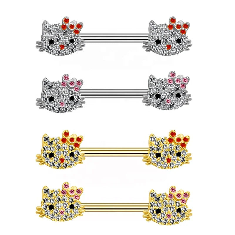 New Arrive Jewelry Set Cute Cat Nose Rings for Women Nipple Piercing Rings Labret Jewelry Nose Cuff Nose Piercing Body Jewelry