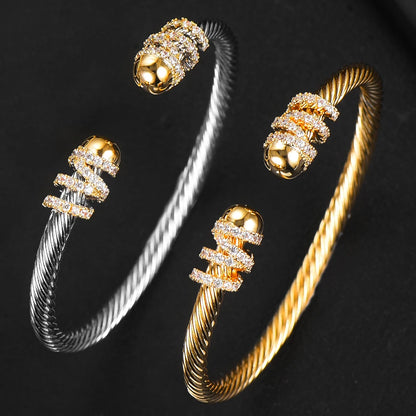 Jewelry 2024 Trendy Luxury Stackable Bangle Cuff For Women Wedding 316L Stainless Steel Bracelets Unique Chain Link Braided