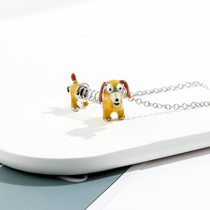 Disney Toy Story Necklace Cute Cartoon Figure Slinky Dog Metal Pendant Necklace Collar for Kids Kawaii Jewelry Accessories Gifts