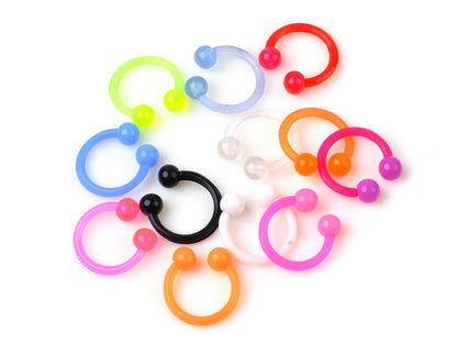 40PC Soft Silicon Nose/Lip/Tongue Piercings Helix Ear Piercing Women Men Septum Rings Body Piercing Jewelry