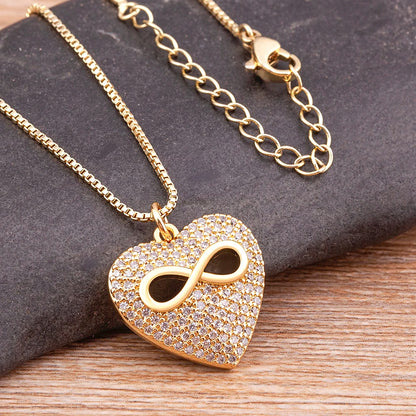 Nidin Romantic Heart Love Pendant Necklace for Women Choker Long Chains Neck Gold Color Collar Lovers Gift Boho Party Jewelry