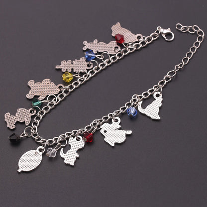 Disney Cartoon Cute Winnie Bracelet Kawaii Pooh Bear Tigger Enamel Pendant Bracelet for Kids Birthday Jewelry Accessories Gifts