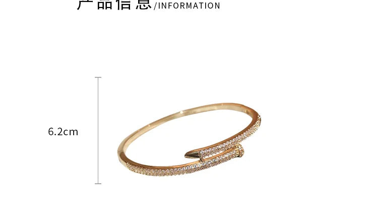 2024 New Korean Bangle Luxury Bracelet Elegant Fashion Simple Shiny Bracelet