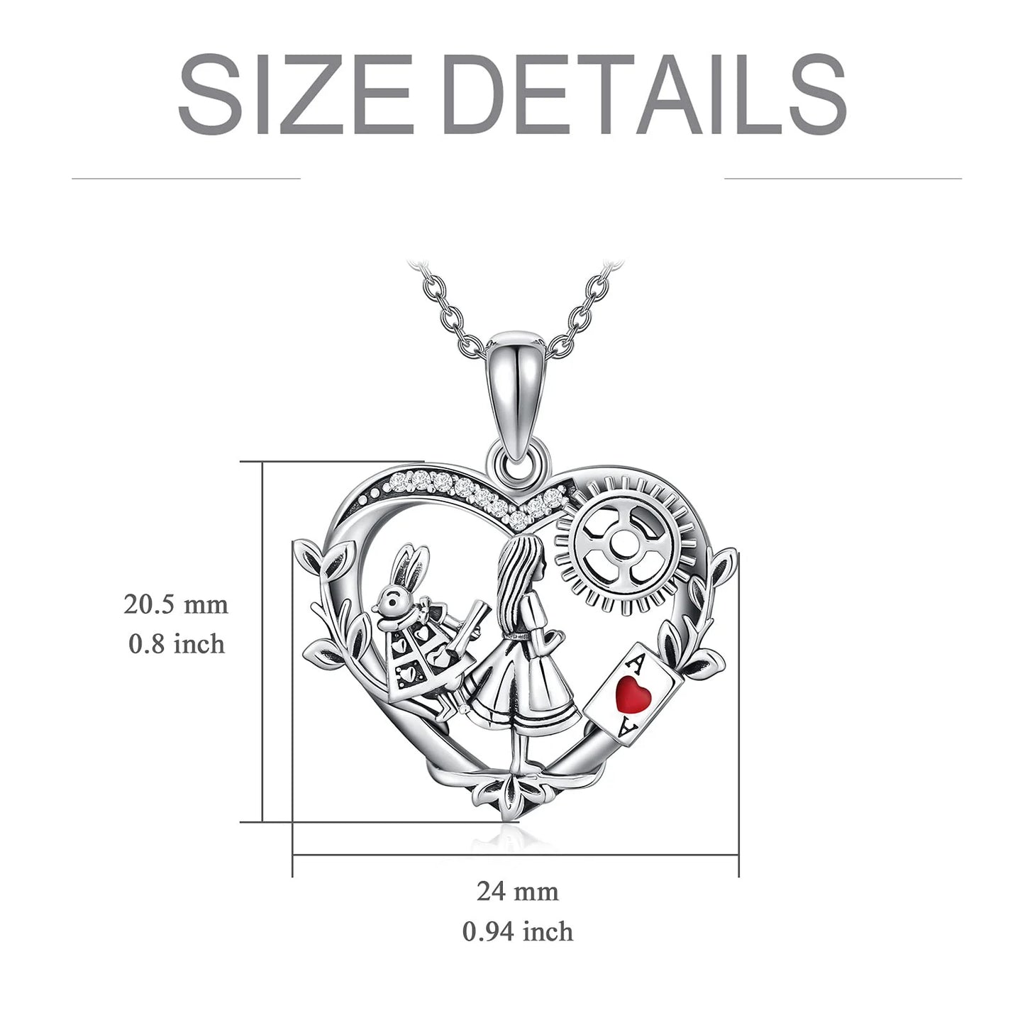 Harong Alice Wonderland Movie Same Necklace Cute Animal Rabbit Heart Pendant Choker Alice Jewelry Girl Trendy Necklace for Women