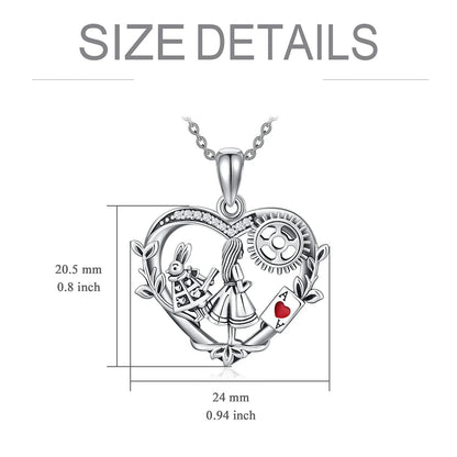 Harong Alice Wonderland Movie Same Necklace Cute Animal Rabbit Heart Pendant Choker Alice Jewelry Girl Trendy Necklace for Women