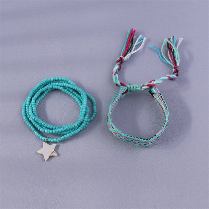 Bohemian Handmade Beads Anklets Embroidery Braided Ankle Bracelets Summer Beach On Leg Foot Chain Female Girls Jewelry Gifts