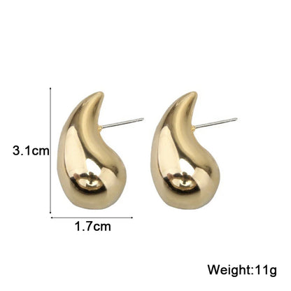 Women's Stud Earrings New Stylish Water Drop Metal Material Earrings for Female New in Trendy Ear Jewelry christmas 2024