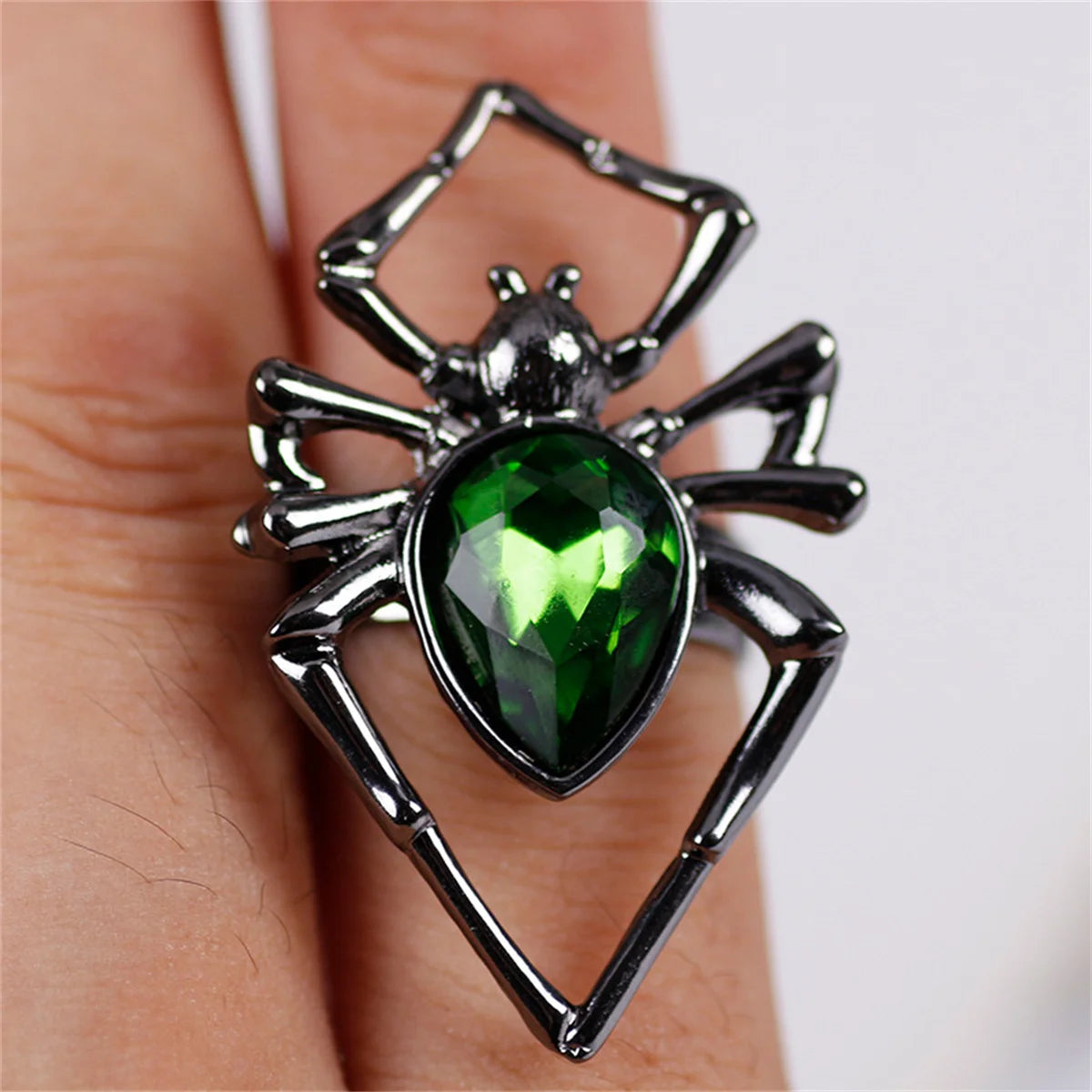 Creative Gothic Black Spider Animal Rings Funny Halloween Party Octopus Wizard Hat Ghost Pumpkins Finger Rings Halloween Jewelry