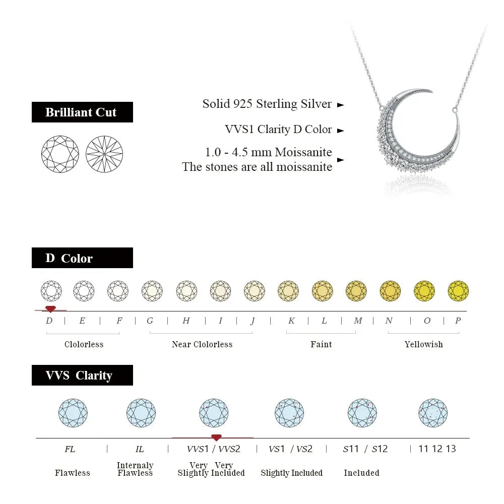 CHARMING 2024 D VVS1 Color 4.5mm Moissanite Pendant 100% 925 Sterling Silver Necklace for Women Chain Gift Fine Jewelry Fashion