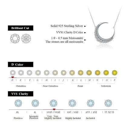 CHARMING 2024 D VVS1 Color 4.5mm Moissanite Pendant 100% 925 Sterling Silver Necklace for Women Chain Gift Fine Jewelry Fashion