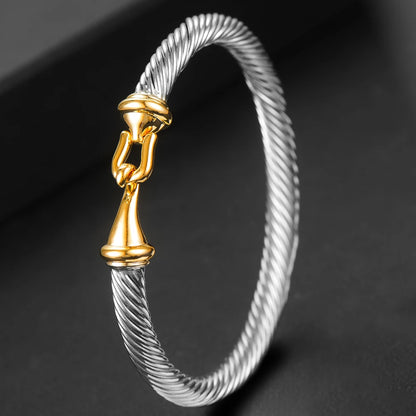 Jewelry 2024 Trendy Luxury Stackable Bangle Cuff For Women Wedding 316L Stainless Steel Bracelets Unique Chain Link Braided