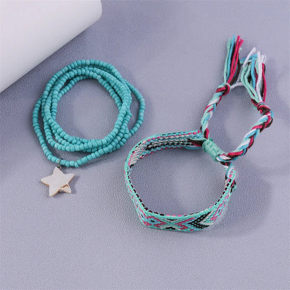 Bohemian Handmade Beads Anklets Embroidery Braided Ankle Bracelets Summer Beach On Leg Foot Chain Female Girls Jewelry Gifts