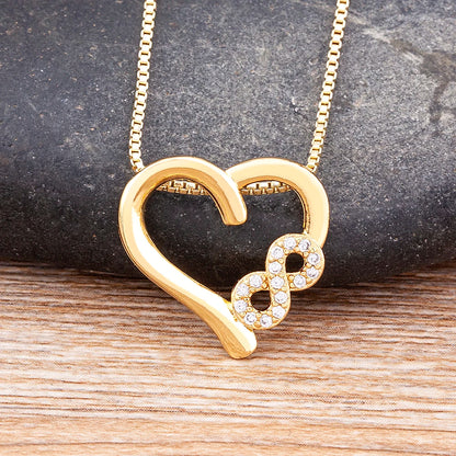 Nidin Romantic Heart Love Pendant Necklace for Women Choker Long Chains Neck Gold Color Collar Lovers Gift Boho Party Jewelry