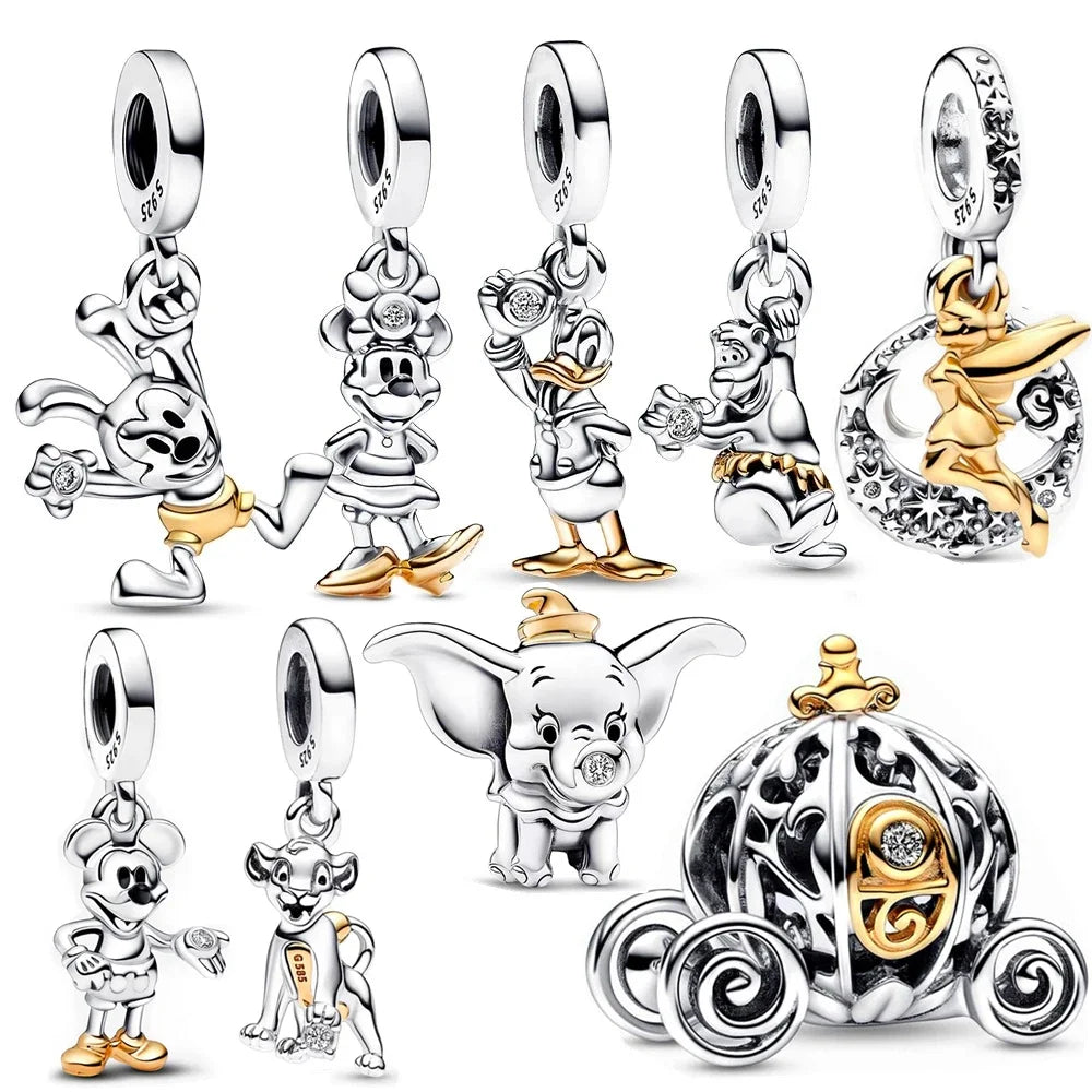 Disney Series Donald Duck 925 Sterling Silver Dangle Charm Fit Pandora Bracelet Bead Charms Original for Jewelry Making Gift