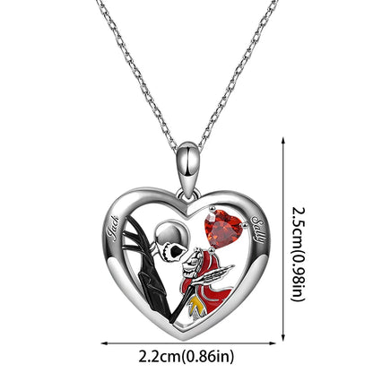 Disney The Nightmare Before Christmas Necklace Jack Skellington Sally Pendant Necklace Charm Jewelry Halloween Accessories Gifts