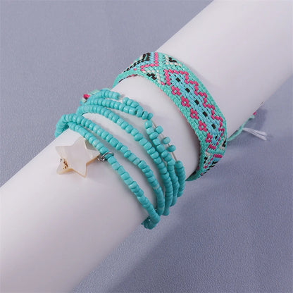 Bohemian Handmade Beads Anklets Embroidery Braided Ankle Bracelets Summer Beach On Leg Foot Chain Female Girls Jewelry Gifts