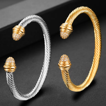 Jewelry 2024 Trendy Luxury Stackable Bangle Cuff For Women Wedding 316L Stainless Steel Bracelets Unique Chain Link Braided