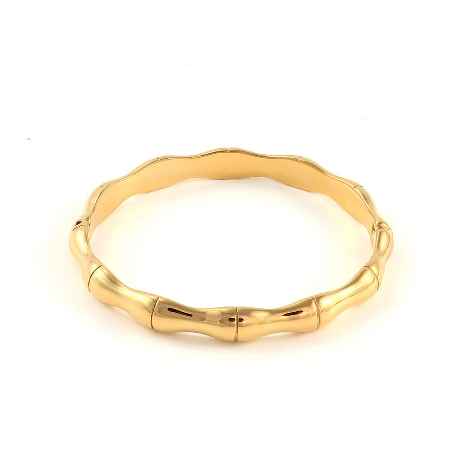 New Starlight Creative Simple 18 K Stainless Steel Cuff Bracelet Korean Women Fashion Elegant Smooth Bangles Gold Color Jewelry