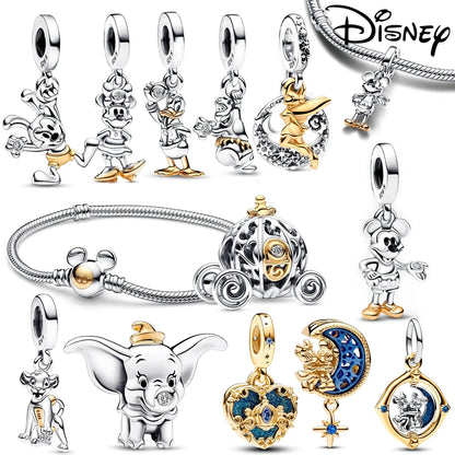 Disney Series Donald Duck 925 Sterling Silver Dangle Charm Fit Pandora Bracelet Bead Charms Original for Jewelry Making Gift