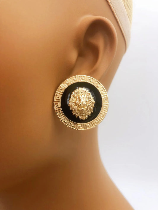 Exaggerated Lion Head Women's Earrings, Fashionable and High-quality Alloy Jewelry