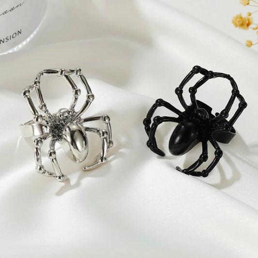 Creative Gothic Black Spider Animal Rings Funny Halloween Party Octopus Wizard Hat Ghost Pumpkins Finger Rings Halloween Jewelry