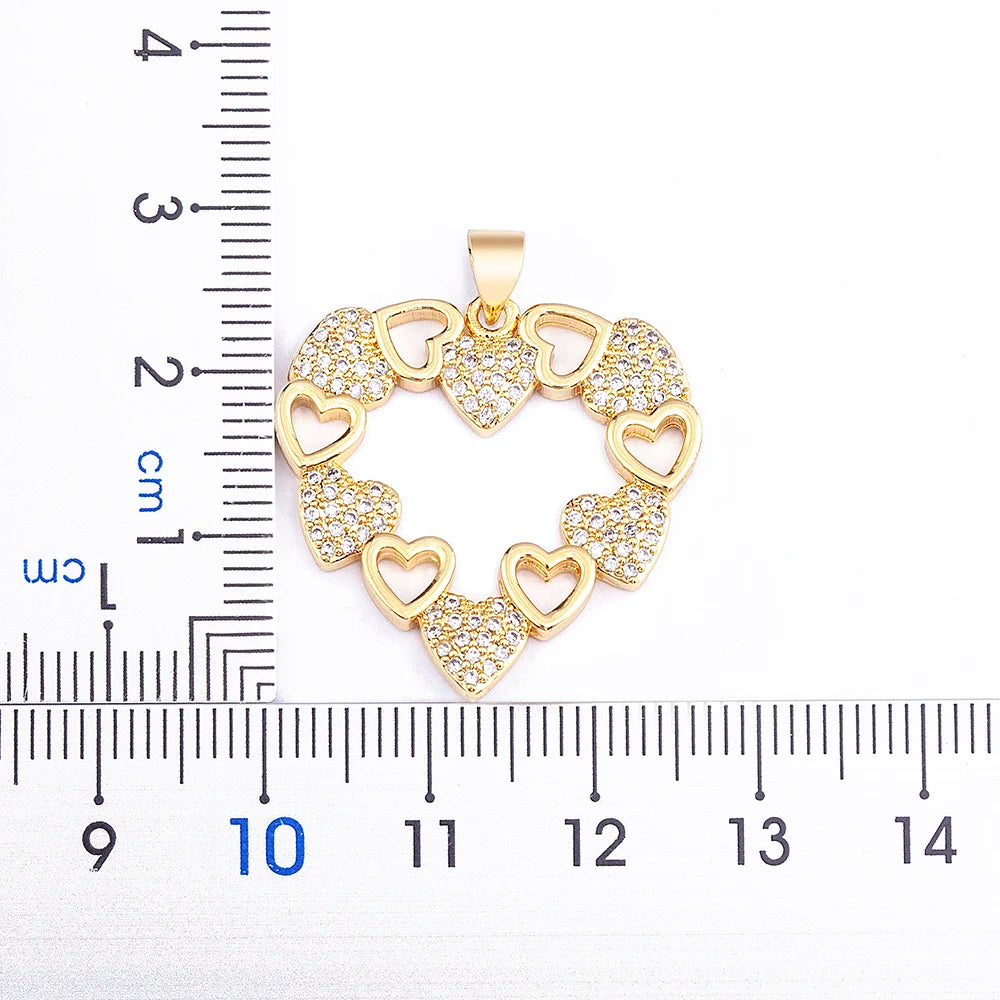 Nidin Romantic Heart Love Pendant Necklace for Women Choker Long Chains Neck Gold Color Collar Lovers Gift Boho Party Jewelry