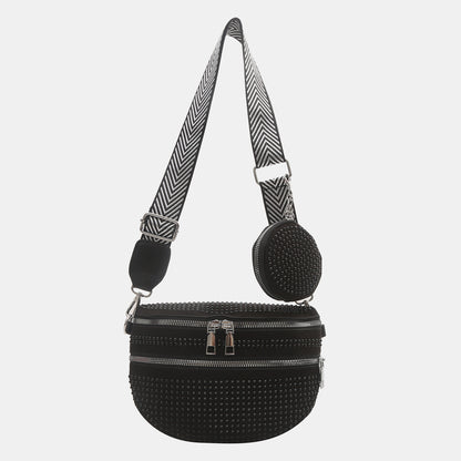 Studded Adjustable Strap Crossbody Bag