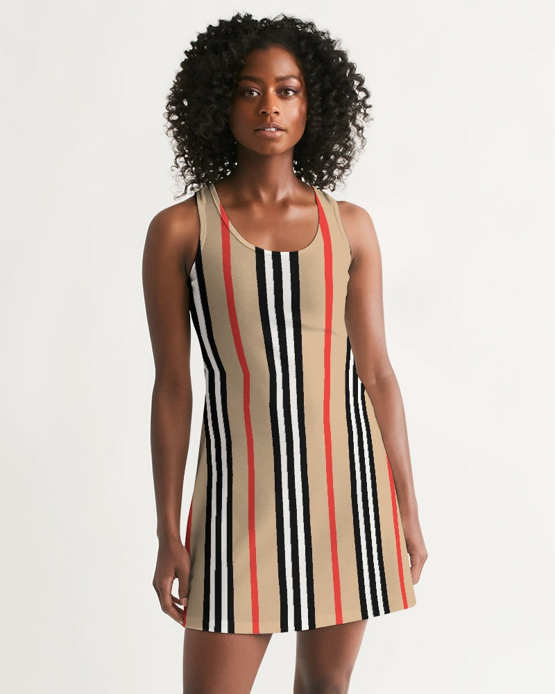 Stripes Women's All-Over Print Racerback Dress