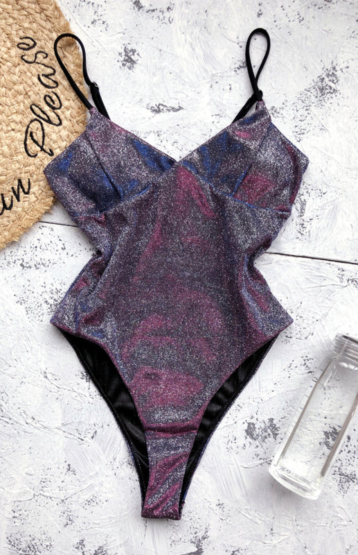 Flash Iridescent Bikini Sexy One-Piece Swimsuit