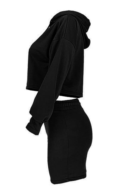 Casual Sports Sweater Skirt Set