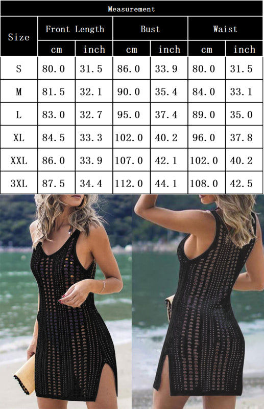 Knitted Hollow Tank Top Cover Up Dress